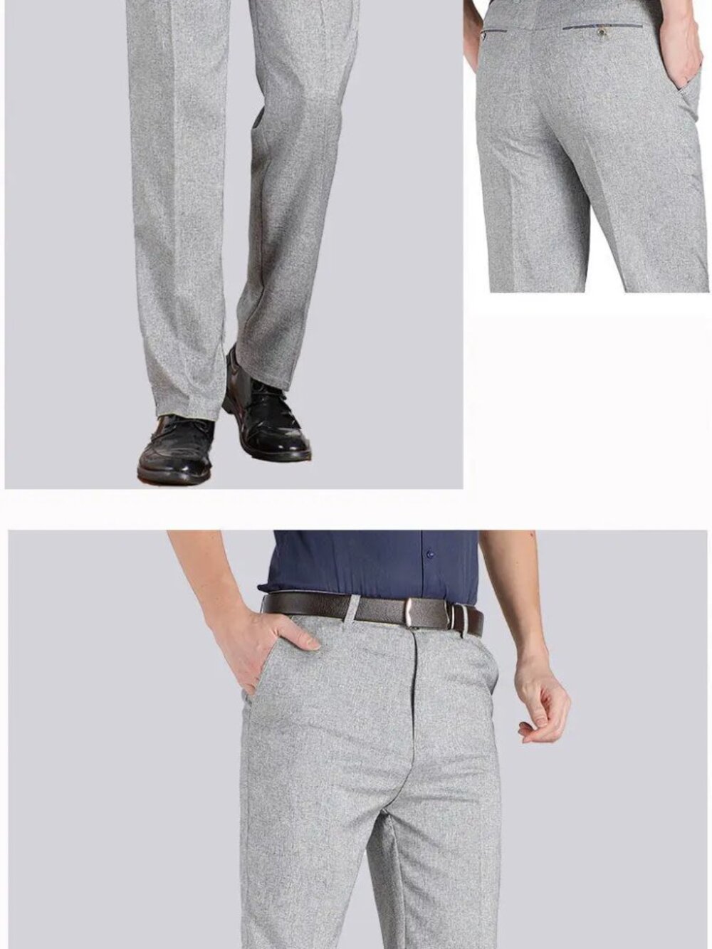 Men Light Gray Work Office Stylish Pant